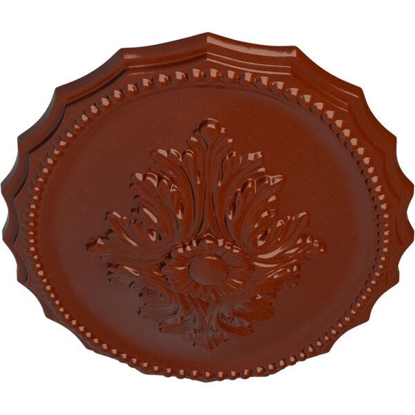 Oxford Ceiling Medallion, Hand-Painted Firebrick, 16 7/8W X 11 3/4H X 1 1/2P